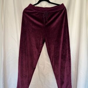 Honeydew USA Burgundy Velvet Joggers